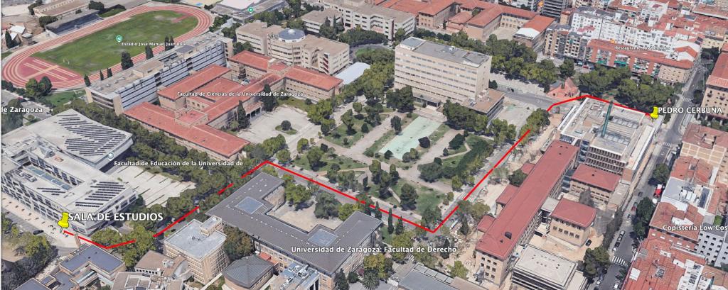 Localización de la sala de estudio de La Facultad de Educación